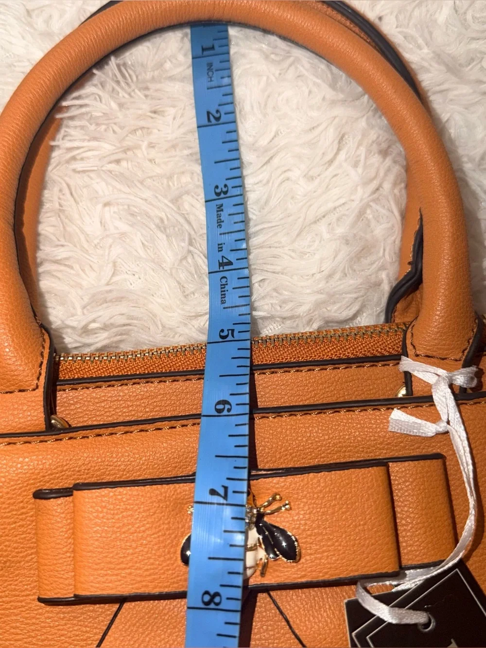 LA TERRE Structured Tan Faux Leather Handbag/Crossbody Bag